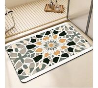 Tapis de Bain Antiderapant Absorbant Séchage Rapide, Tapis de Douche Antidérapant Lavable, Facile à Nettoyer Doux Bath Mat pour Baignoire Sortie de Douche Portes de Salle de Bain Daisy 90x150cm 7-430