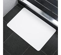 Tapis de Bain Antidérapant Absorbant, Tapis de Bain Diatomite, Sèche Rapide Absorbant, Tapis Lavable en Machine, Tapis Sortie de Douche, Tapis d'Entrée, Salle De Bain Blanc Pur 50x80cm AJ7673