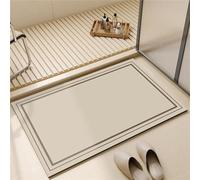 Tapis de Bain Antidérapant Absorbant Tapis Salle de Bains, Tapis de Douche Lavable, 120x180cm Tapis de Salle de Bain Tapis Grande Taille, Tapis de Bain Pierre Soft Bathroom Floor Mat, Couleur lumière