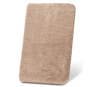 Beautissu Tapis de Bain Absorbant antidérapant adapté au Chauffage au Sol | 80x50cm nature de douche salle de moelleux extra épais poils longs shaggy grand lavable microfibre BeauMare FL