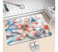 Tapis de Bain Antiderapant Diatomite 70x120cm Super Absorbant Tapis de Douche Antidérapant, Bath Mat Rug en Caoutchouc à Séchage Rapide pour Sol de Salle de Bain, Baignoire, Cuisine Lily 2-1205