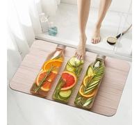 Tapis de Bain Antidérapant Douche 100x160cm, Grand Tapis Salle de Bain Super Absorbant Diatomite Caoutchouc Rug Summer Bathroom Bath Mat Doux Séchage Rapide, Rugs Coussinets et Protecteurs 5-1061