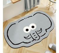Tapis de Bain Antiderapant Éléphant Gris Tapis Douche Antidérapant Moelleux Microfibre Tapis Salle de Bain Lavable Machine Bath Mat Absorbant d'eau Epais Rug 50x80cm