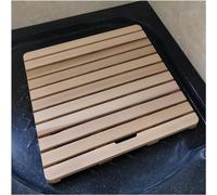 Tapis de bain antidérapant en bois - Planche de vidange à pédale de douche et spa pour salle de bain et balcon - Tapis de pieds élégant et fonctionnel (30 x 50 cm)