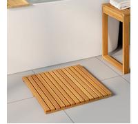 Tapis de bain antidérapant en bois VIDAXL 50 x 50 cm - Marron, design ventilé, finition huilée