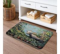 Tapis de bain antidérapant en mousse à mémoire de forme, motif forêt d'orignal, décoration vivante, 40,6 x 61 cm