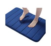 Tapis de bain antidérapant en silicone - Doux en mousse à mémoire de forme, super absorbant à séchage rapide pour salle de bain et sols en pierre - Gris (61 x 119 cm)