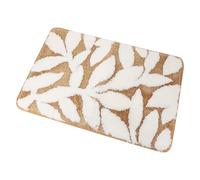 Tapis de Bain Antidérapant Feuille Kaki, Envers Caoutchouc Polyester | Seuils de Porte, Entrée Intérieure et Buanderie, Coutures Renforcées, Garde les Sols Secs et Propres