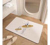 Tapis de Bain Antiderapant Fille Beige Chien Tapis Douche Antidérapant Moelleux Microfibre Tapis Salle de Bain Lavable Machine Bath Mat Absorbant d'eau Epais Rug 40x60cm