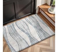 Tapis de Bain Antiderapant Impression Stripes Bleues Tapis Douche Antidérapant Moelleux Microfibre Tapis Salle de Bain Lavable Machine Bath Mat Absorbant d'eau Epais Rug 50x80cm
