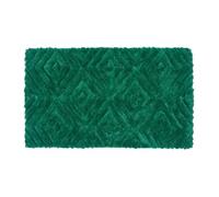 HOMESCAPES Tapis de Bain antidérapant Losanges en 100% Microfibre Vert Emeraude, 50 x 80 cm