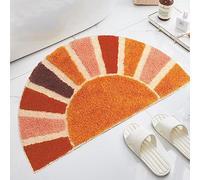 Tapis de Bain Antiderapant Orange Poudre Soleil Tapis Salle de Bain Absorbant,Extra Doux Tapis de Douche,Tapis de Salle de Bains Lavable en Machine,Microfibre 60×90cm