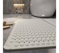 Tapis de bain antidérapant pour baignoire, tapis de douche à ventouse pour personnes âgées, extra large, blanc, 58 x 88 cm, tapis de salle de bain antidérapant pour plus de sécurité et de confort
