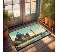 Tapis de bain antidérapant pour entrée avant de Berlin : cathédrale, tour et vue sur la rivière (40 x 60 cm)