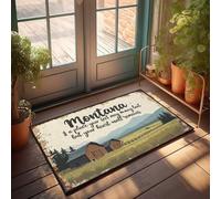 Tapis de bain antidérapant pour entrée avant Montana : Where Hearts Stay, Feet May Roam - Tapis de bain pour salle de bain antidérapant (50 x 80 cm)
