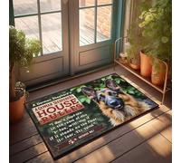 Tapis de bain antidérapant pour entrée avant - Règles de maison du berger allemand : un fidèle compagnon pour Domin - 65 x 90 cm