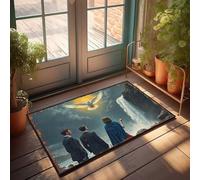 Tapis de bain antidérapant pour entrée avant - Trois figurines - Témoin d'une colombe divine au-dessus d'une cascade majestueuse - Tapis de bain pour salle de bain - 50 x 80 cm