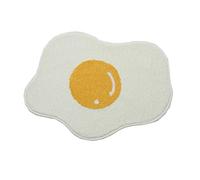 Tapis de bain antidérapant pour salle de bain, 45,7 x 63,5 cm, extra doux, absorbant, en microfibre à poils longs, lavage/séchage, tapis de bain pour salle de bain en peluche (forme d'œuf au plat)