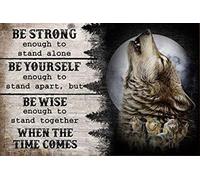 Tapis De Bain Antidérapant Tapis De Bienvenue Sois Fort, Sois À Toi, Sois Sage, Lune du Loup Indestructible Tapi Salle De Bain pour Couloir Entrée Terrasse 40X60Cm