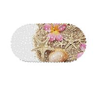 Tapis de Bain Antidérapant Tapis de Douche avec Ventouse, Morbuy Baignoire Résistant à la moisissure Antibactérien Idéal pour Les Enfants, Impression 3D Coquille d'étoile de mer (35 * 70cm,Fleur)