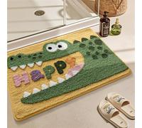 Tapis de Bain Antidérapant, Tapis de Salle de Bain d'animaux Mignons, Tapis Salle de Bain Absorbant en Microfibre Douce, Absorbant l'eau, Lavable en Machine, pour Salle de Bains (Crocodile, 50x80cm)