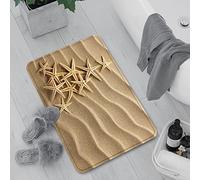 Tapis De Bain Antidérapant,Tapis Salle Bain Moelleux en Microfibre,Décor d'étoile de mer, arbre de Noël de coquillages sur,Lavable en Machine,Extra Epais Tapis de Douche pour Salle de Bain,60 x 100 cm