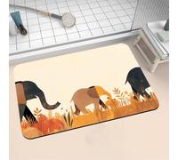 Tapis de Bain Antidérapant, Tapis Salle de Bain Absorbant en Pierre Microfibre Douce Bath Mat à Séchage Rapide Lavable pour Bathroom Douche Cuisine Toilette Baignoire Porte Elephant 140x200cm 16-945