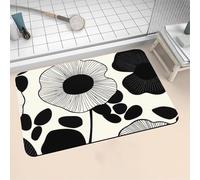 Tapis de Bain Antidérapant, Tapis Salle de Bain Absorbant en Pierre Microfibre Douce, Bath Mat à Séchage Rapide Lavable pour Bathroom, Douche, Cuisine, Toilette, Baignoire, Porte Fleur 120x170cm 16-11