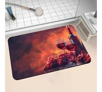 Tapis de Bain Antidérapant, Tapis Salle de Bain Absorbant en Pierre Microfibre Douce Bath Mat à Séchage Rapide Lavable pour Bathroom, Douche, Cuisine, Toilette, Baignoire, Porte Paysage 140x200cm 16-7