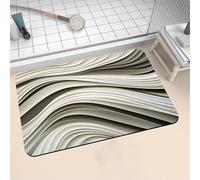 Tapis de Bain Antidérapant, Tapis Salle de Bain Absorbant en Pierre Microfibre Douce Bath Mat à Séchage Rapide Lavable pour Bathroom Douche Cuisine Toilette Baignoire Porte Géométrique 80x150cm 16-17