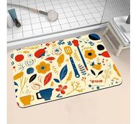 Tapis de Bain Antidérapant, Tapis Salle de Bain Absorbant en Pierre Microfibre Douce Bath Mat à Séchage Rapide Lavable pour Bathroom Douche Cuisine Toilette Baignoire Porte Natural 100x160cm 16-159