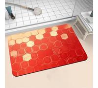 Tapis de Bain Antidérapant, Tapis Salle de Bain Absorbant en Pierre Microfibre Douce, Bath Mat à Séchage Rapide Lavable pour Bathroom, Douche, Cuisine, Toilette, Baignoire, Porte Été 70x140cm 16-1375