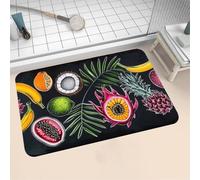 Tapis de Bain Antidérapant, Tapis Salle de Bain Absorbant en Pierre Microfibre Douce Bath Mat à Séchage Rapide Lavable pour Bathroom Douche Cuisine Toilette Baignoire Porte Tropical 160x230cm 16-1249