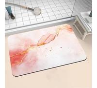 Tapis de Bain Antidérapant, Tapis Salle de Bain Absorbant en Pierre Microfibre Douce, Bath Mat à Séchage Rapide Lavable pour Bathroom, Douche, Cuisine, Toilette, Baignoire, Porte Stone 40x60cm 16-1309