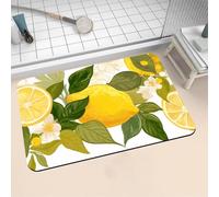 Tapis de Bain Antidérapant, Tapis Salle de Bain Absorbant en Pierre Microfibre Douce Bath Mat à Séchage Rapide Lavable pour Bathroom Douche Cuisine Toilette Baignoire Porte Yellow 150x220cm 16-1295