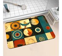 Tapis de Bain Antidérapant, Tapis Salle de Bain Absorbant en Pierre Microfibre Douce Bath Mat à Séchage Rapide Lavable pour Bathroom Douche Cuisine Toilette Baignoire Porte Colourful 60x90cm 16-755