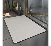 Tapis de Bain AntidéRapant, Tapis Salle de Bain Absorbant, Tapis de Douche Tapis de Salle de Bain Tapis Diatomite, Lavable Tapis de Bain Doux SéChage Rapide, Coussinets Tapis D'EntréE Solide, 50x80cm
