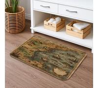 Tapis de bain antique avec carte nautique vintage, illustration historique maritime, absorbant, antidérapant, lavable en mousse à mémoire de forme, décoration de salle de bain 40,6 x 61 cm
