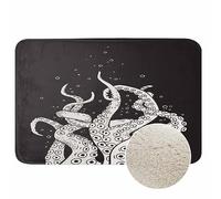 Tapis de Bain Aquarelle Motif Crabe, Coquillage, Pinces, étoile de mer, conque, Tapis de Porte antidérapant avec Dos en Caoutchouc pour Baignoire, lavabo et Douche, 40 x 60 cm