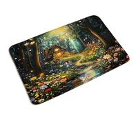 Tapis De Bain Arbres Fleurs De Printemps Pays des Merveilles Monde Fleurs Sauvages Romantique, Indestructible Tapi Salle De Bain Antidérapant Tapis Bains 40X60Cm pour Terrasse Intérieur Déco
