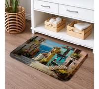 Tapis de bain artistique vibrant à séchage rapide, absorbant, antidérapant, lavable en flanelle, pour salle de bain, toilettes, toilettes, décoration 40,6 x 61 cm