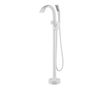 Tapis de bain autoportant en or rose avec des robinets de salle de bain à 360 ° rotatifs