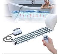 Tapis de bain avec massage à bulles d'air, surface antidérapante, télécommande à 6 vitesses, oreiller gonflable pour une expérience de spa relaxante dans la plupart des baignoires