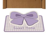 Tapis de bain avec nœud - Tapis de porte avec nœud - Absorbe l'eau - Antidérapant - Tapis de bienvenue esthétique - Séchage rapide - Pour la maison, la cuisine, le salon