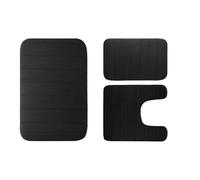 Tapis de Bain Bath Mats Sets Non Slip Grey Memory Foam Bathroom Soft Rugs Water Absorption Dry Fast Mat Machine Washable for Home Floor pour Le Sol(Black)