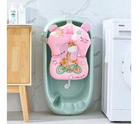 Tapis de Bain Bébé Coussin Baignoire Pliable Nouveau-né Chaise de Bain Etagère Siège de Baignoire Antidérapant Sécurité Coussinet Suspension Bassin Douche Hamac de Bain Réglable Maille pour Enfant
