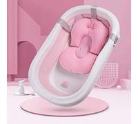 Tapis de Bain Bébé Coussin Baignoire Pliable Nouveau-né Chaise de Bain Etagère Siège de Baignoire Antidérapant Sécurité Coussinet Suspension Bassin Douche Hamac de Bain Réglable Maille pour Enfant