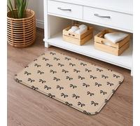Tapis de bain beige à séchage rapide, élégant, minimaliste, absorbant, antidérapant, lavable tous les jours, en flanelle, pour salle de bain, toilettes, toilettes, décoration 50,8 x 81,3 cm