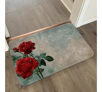Tapis de Bain Beige Vert Rouge Tapis Salle de Bain Doux Microfibre Tapis de Douche Antiderapant Lavable Machine Bath Mat Absorbant d'eau Epais Rug 50x80cm