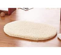 Tapis de bain berbère en polaire antidérapant, absorbant, ovale, pour chambre à coucher et cuisine, 50 x 120 cm, bleu et gris, tapis de sol doux pour décoration d'intérieur